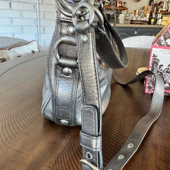 Coach Silver Leather Crossbody Bag - Picture 3 of 10